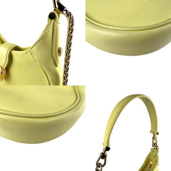 BVLGARI Serpenti Shoulder Bag, 2-Way, Leather/Metal, Light Yellow/Gold, Women... - Picture 4 of 5